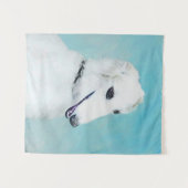 Borzoi (wit) schilderen - Kute Original Dog Art Wandkleed (Voorkant (horizontaal))