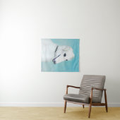 Borzoi (wit) schilderen - Kute Original Dog Art Wandkleed (In Situ (horizontaal))