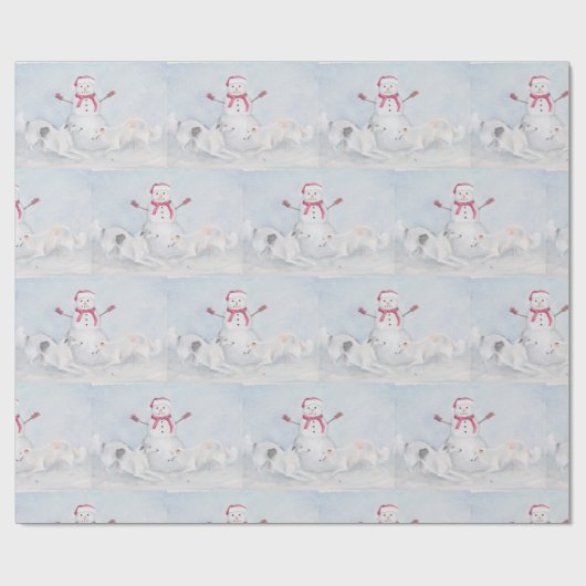 Borzoi Wolfhound Dog Art kerstpapier Cadeaupapier (Vlak)