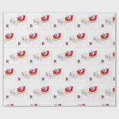 Borzoi Wolfhound Dog Art kerstpapier Cadeaupapier (Vlak)