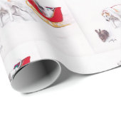 Borzoi Wolfhound Dog Art kerstpapier Cadeaupapier (Rol Hoek)