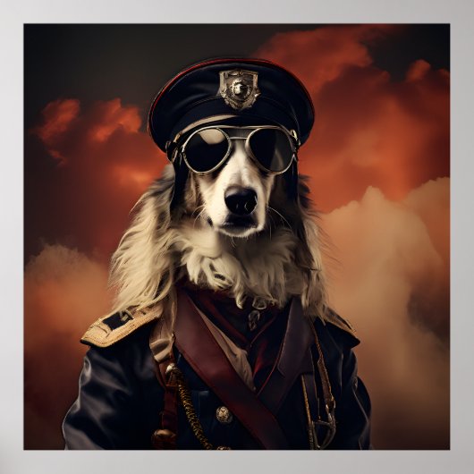 Borzoi WWI  Aviator Poster (Voorkant)