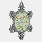 Borzoi Zevende Kerstdag Tin Sneeuwvlok Ornament (Links)