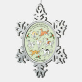 Borzoi Zevende Kerstdag Tin Sneeuwvlok Ornament (Rechts)
