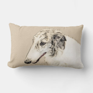 Borzoi (Zilver Brindle) Schilderij Originele Honde Kussen