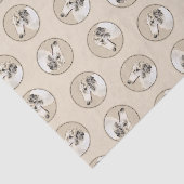 Borzoi Zilveren Brindle Schilderij Wolfshond Dog A Tissuepapier (Detail)