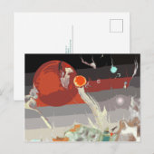 Borzois loopt in een fantastisch landschap briefkaart (Voorkant / Achterkant)