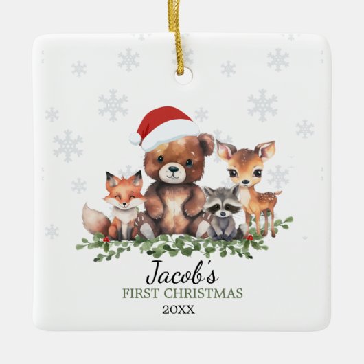 BOS 1E KERST KERAMISCH ORNAMENT (Voorkant)