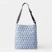 Bos 230823 - Shibori Blauw op Wit Crossbody Tas (Achterkant)
