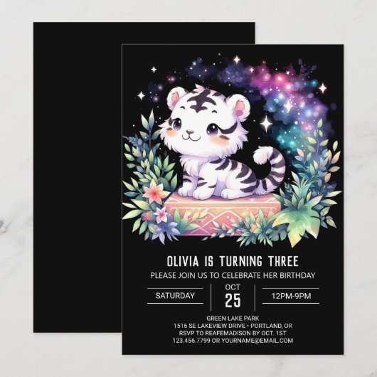 Bos Aandoenlijke Tijger Verjaardag Kaart (Voorkant / Achterkant)