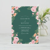 Bos Abrikoos Ranunculus Eucalyptus Bruiloft Kaart (Staand voorkant)