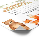 Bos adoptie huisdier kleur certificaat poster (Hoek)