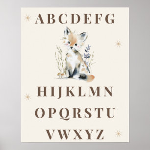 Bos alfabet kleuterprint poster