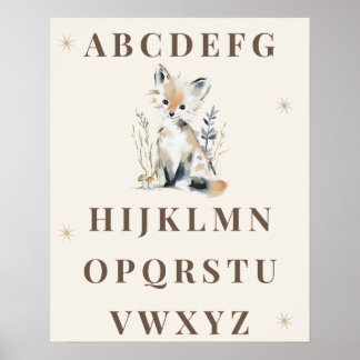 Bos alfabet kleuterprint poster