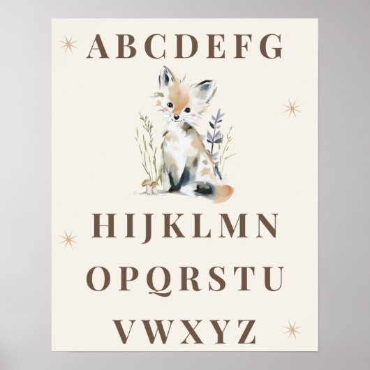 Bos alfabet kleuterprint poster (Voorkant)