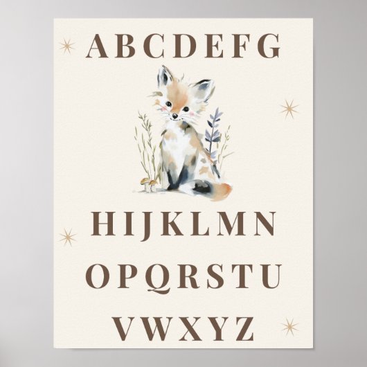 Bos alfabet kleuterprint poster (Voorkant)