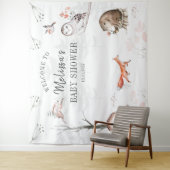 Bos Aquarel Bosdieren Baby Shower Wandkleed (In situ)