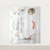 Bos Aquarel Bosdieren Baby Shower Wandkleed (Voorkant)