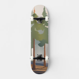 Bos Aquarel Zachte Rode Hout Natuur Esthetiek Persoonlijk Skateboard
