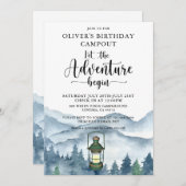 Bos Avontuur begint Camping Verjaardag Kaart (Voorkant / Achterkant)