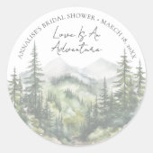 Bos Avontuur Bruidsuitje Ronde Sticker (Voorkant)