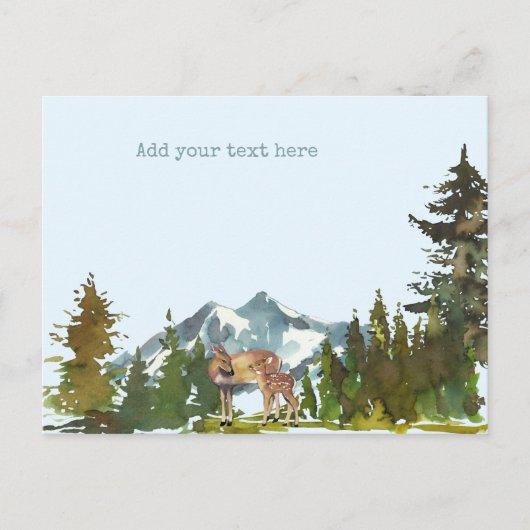 Bos Avontuur Rustieke Herten Briefkaart (Voorkant)