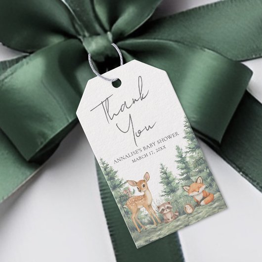 Bos Baby Shower Bedankt Cadeaulabel