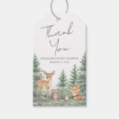 Bos Baby Shower Bedankt Cadeaulabel (Voorkant)