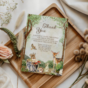 Bos Baby Shower Bedankt voor Bosdieren