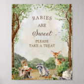Bos Baby Shower Behandel Tafel Poster (Voorkant)