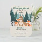 Bos Baby shower Bosdieren Groen Kaart (Staand voorkant)