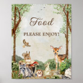 Bos Baby Shower Eettafel Poster (Voorkant)