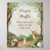 Bos Baby Shower Luier Raffle Poster (Voorkant)