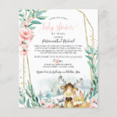 Bos Baby Shower Per Post Budget Uitnodiging (Voorkant)