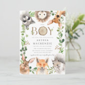 Bos Baby Shower Uitnodiging (Staand voorkant)