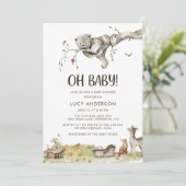 Bos Baby Shower Uitnodiging (Staand voorkant)