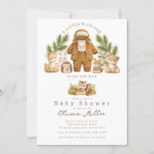 Bos Baby Shower Uitnodiging Jongen Rustiek (Voorkant)