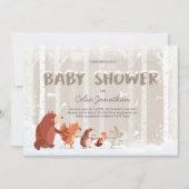 Bos Baby shower uitnodiging Wintersneeuwvlokken (Voorkant)