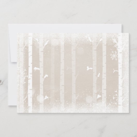 Bos Baby shower uitnodiging Wintersneeuwvlokken (Achterkant)