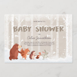 Bos Baby shower uitnodiging Wintersneeuwvlokken