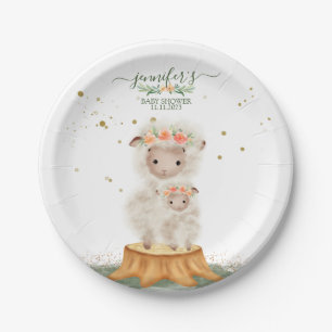 Bos-babyshower viering feest Schapen Papieren Bordje