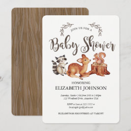 Bos-babyshoweruitnodiging Kaart