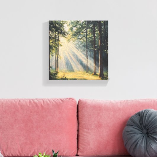 Bos Baden in het zonlicht Canvas Afdruk (Insitu (Woonkamer))