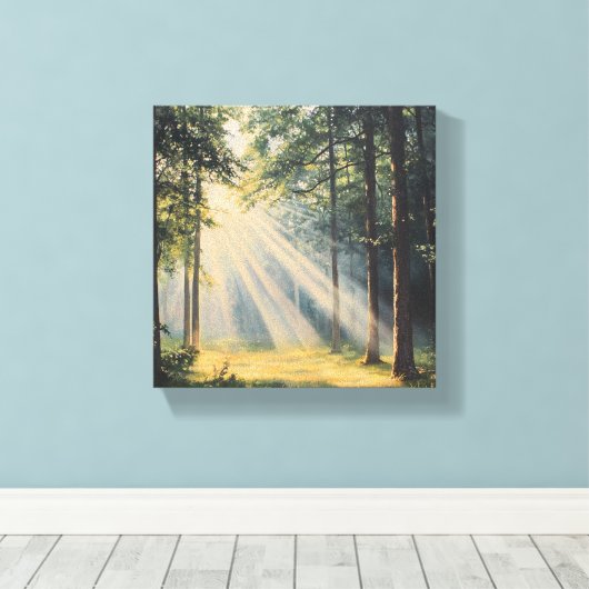 Bos Baden in het zonlicht Canvas Afdruk (Insitu (Houten vloer))