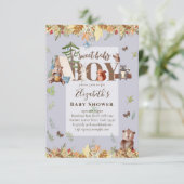 Bos Beer Dieren Jongens Babyshower Uitnodiging (Staand voorkant)