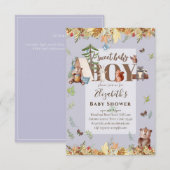 Bos Beer Dieren Jongens Babyshower Uitnodiging (Voorkant / Achterkant)