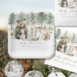 Bos Beer Herten Bos Leuke Dieren Baby shower Papieren Bordje