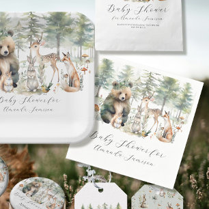 Bos Beer Herten Bos Leuke Dieren Baby shower Servet