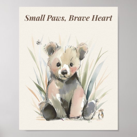 Bos Beer Kinderkamer Muur Kunstprint Poster (Voorkant)