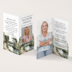 Bos Begrafenis Herdenkingskaart 2 Foto Gebed Gedic Visitekaartje